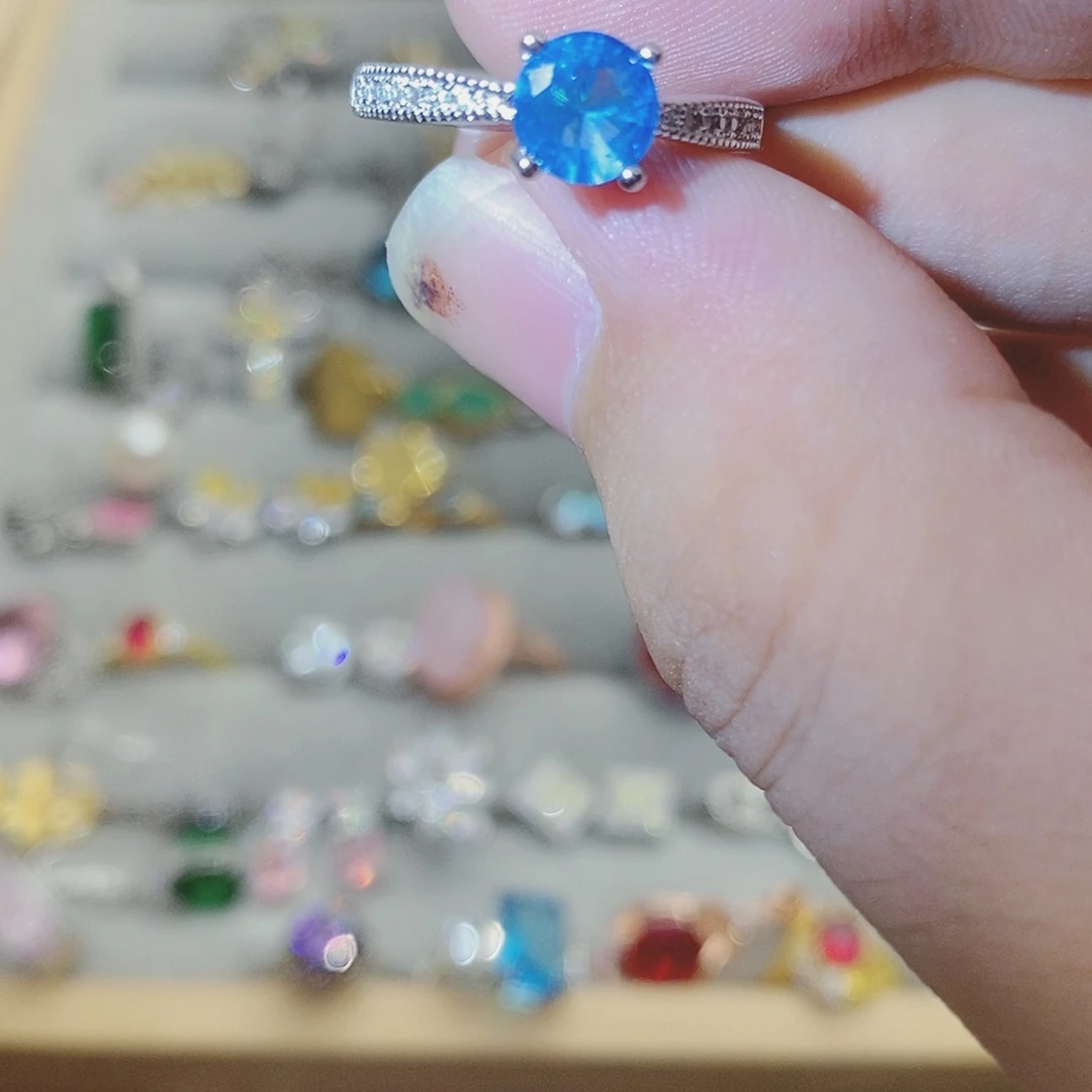 【闪购商品】水晶戒指银S925镶嵌
