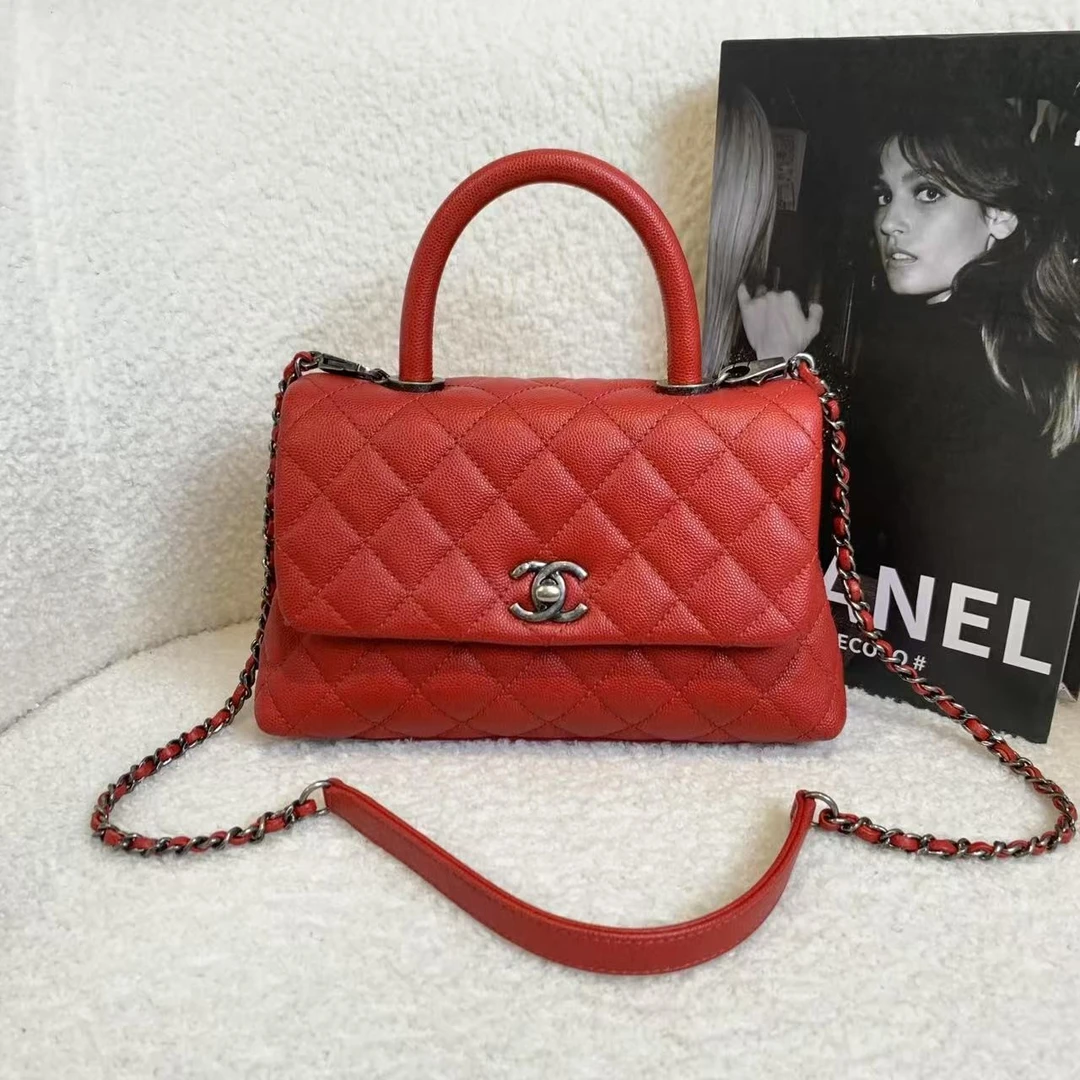 99新 LouisVuitton/路易威登 壹臻/红 牛handle小号包 35012500