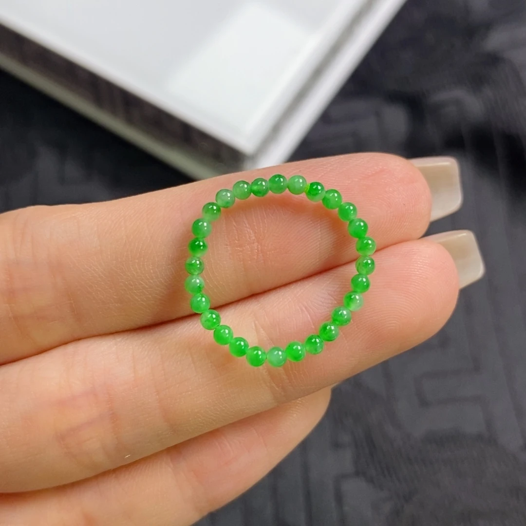 未镶嵌戒指翡翠小米珠戒指