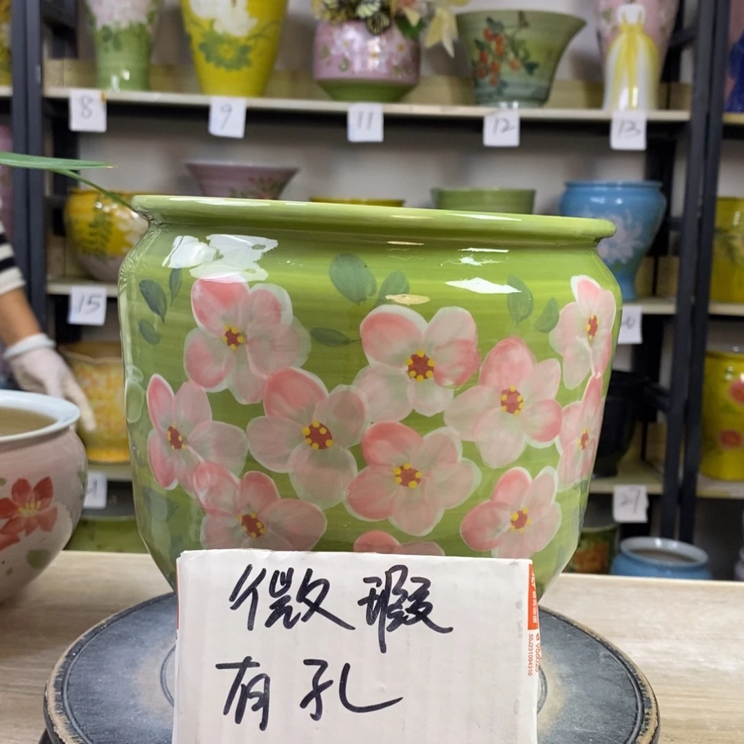 景德镇手工手绘陶瓷花盆