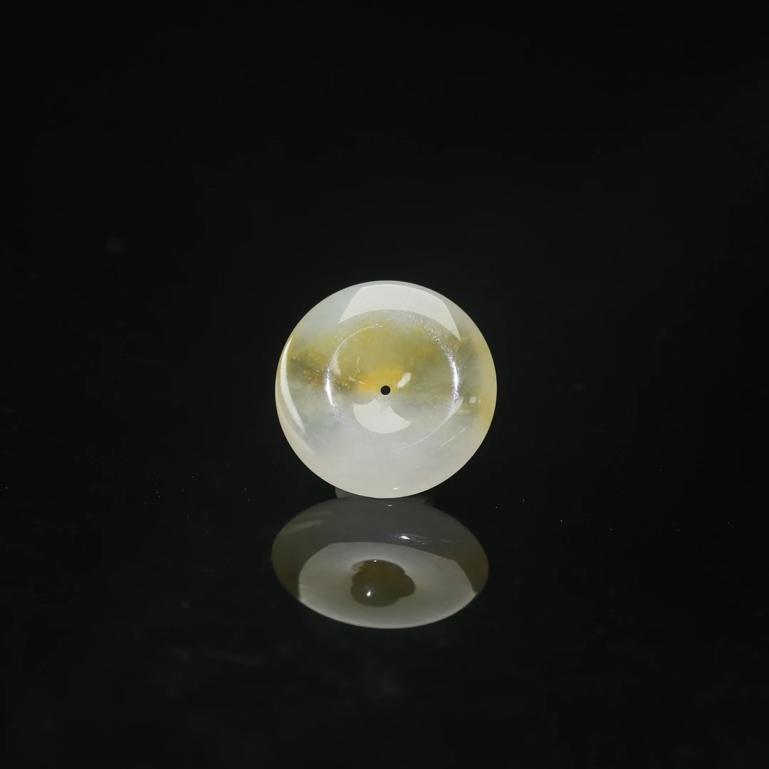 60天然缅甸翡翠A货冰飘黄扣子/000331/上海嘉禾拍卖