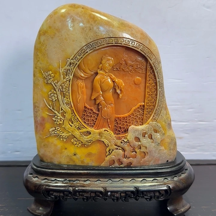 庆***明寿山石昌化田黄摆件精品