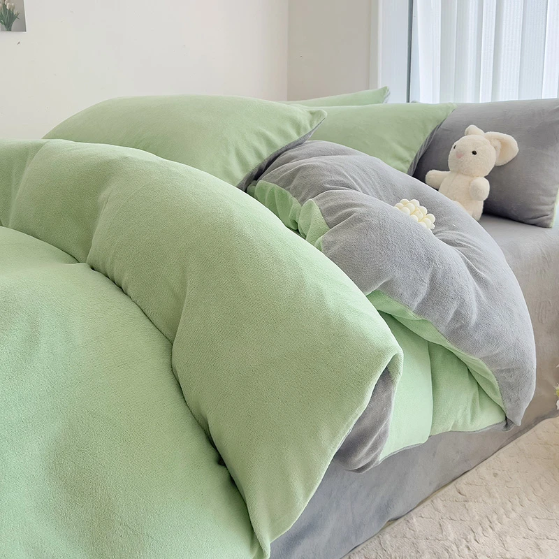 冬天牛奶绒被套单件2025新款珊瑚绒被单150X200X230加绒被罩床品