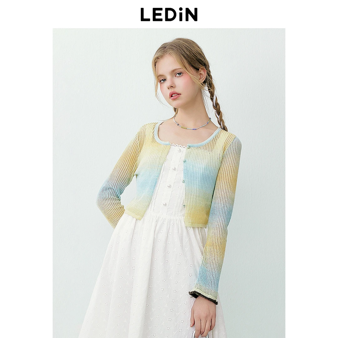 乐町圆领长袖线开衫1990