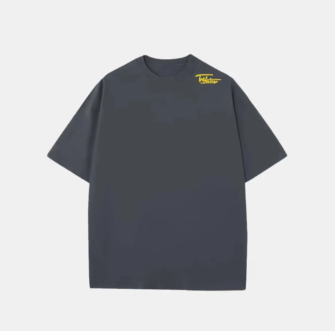 【刺绣T】纯棉落肩T恤-休闲百搭男女同款