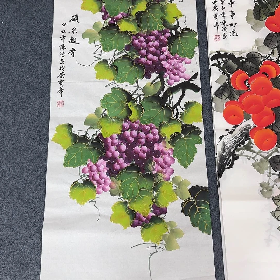 国画尺寸50X100手绘作品