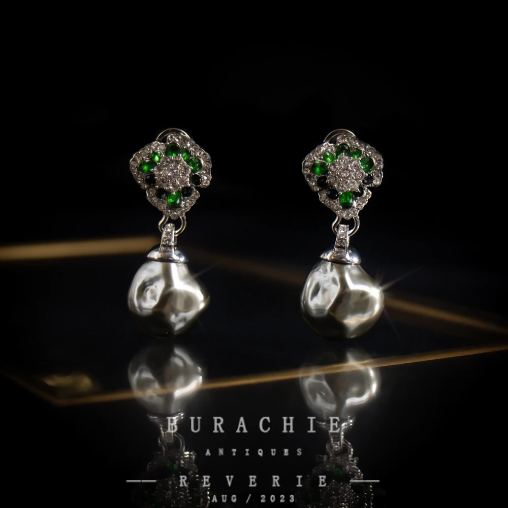 铜合金仿珍珠耳饰 【1785】周年珍藏英｜经典原标克拉款CrownFrett