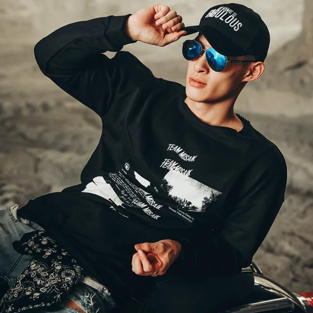 国潮oversize卫衣男原创设计美国51区飞碟外星人UFO印花高街潮牌