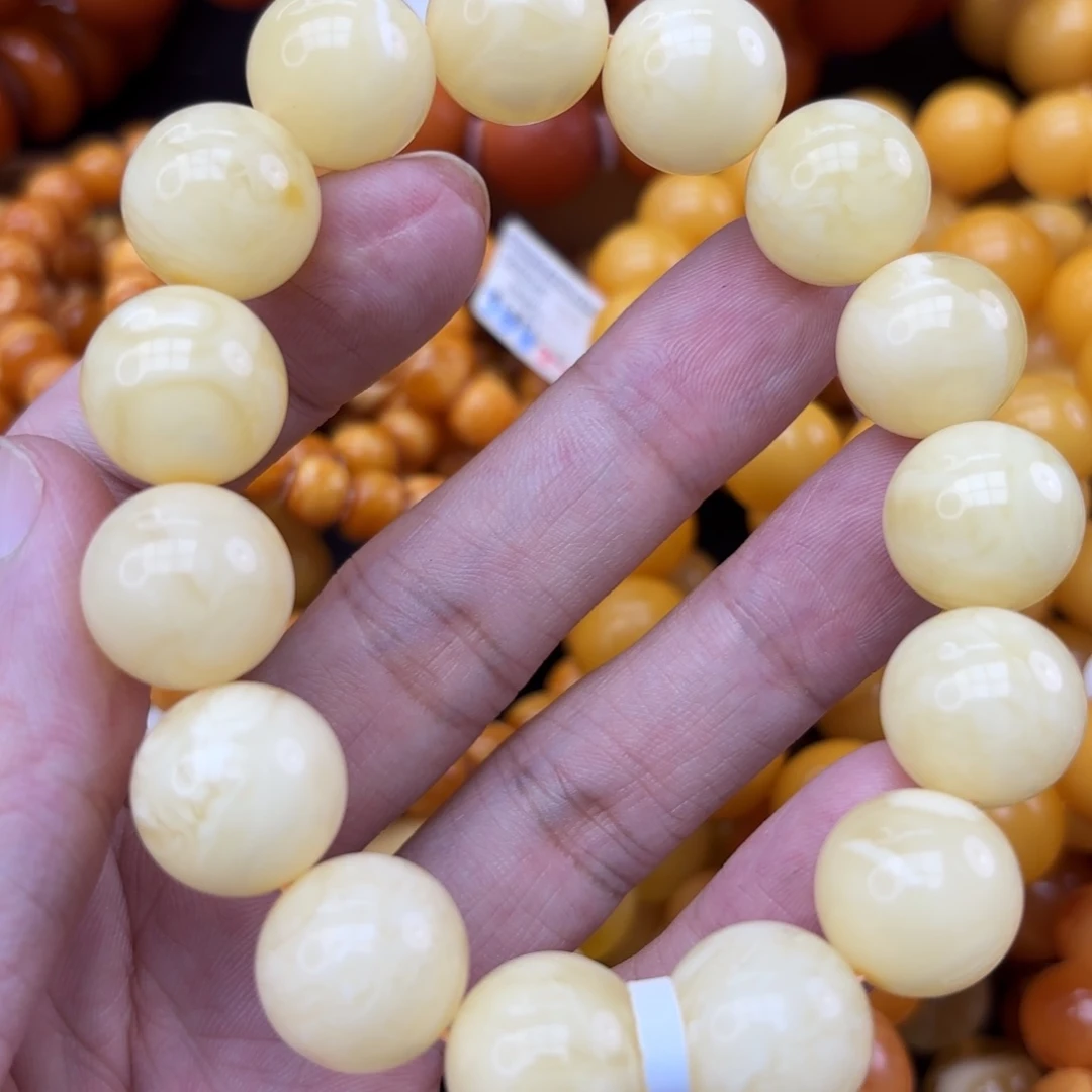 琥珀未镶嵌手链蜜蜡