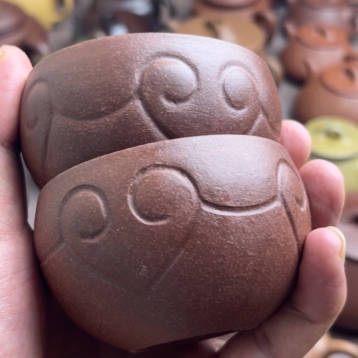 茶壶紫砂小***帅紫泥如意杯100cc左右不挑毛病