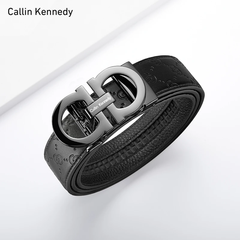 Callin Kennedy皮带男款爆款2025新款100%牛皮真皮自动扣男士腰带