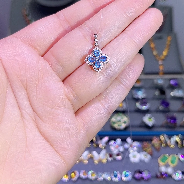 吊坠(赠链)托帕石银S925镶嵌