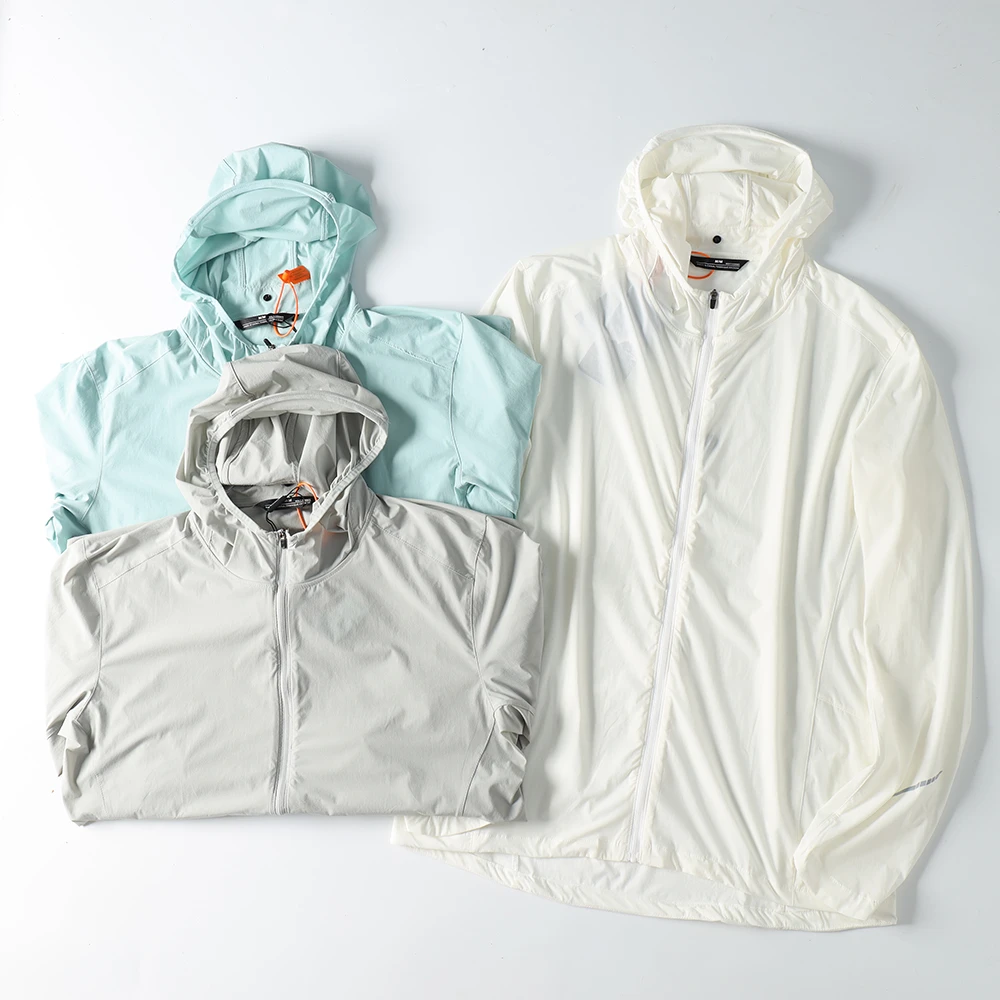 茑系福利 超轻防晒防水透气高弹 春夏男户外运动休闲连帽皮肤夹克