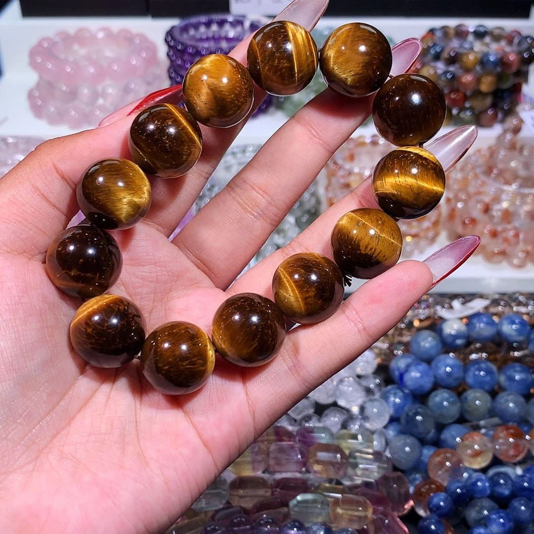 未镶嵌手链水晶高品闪电黄虎眼18