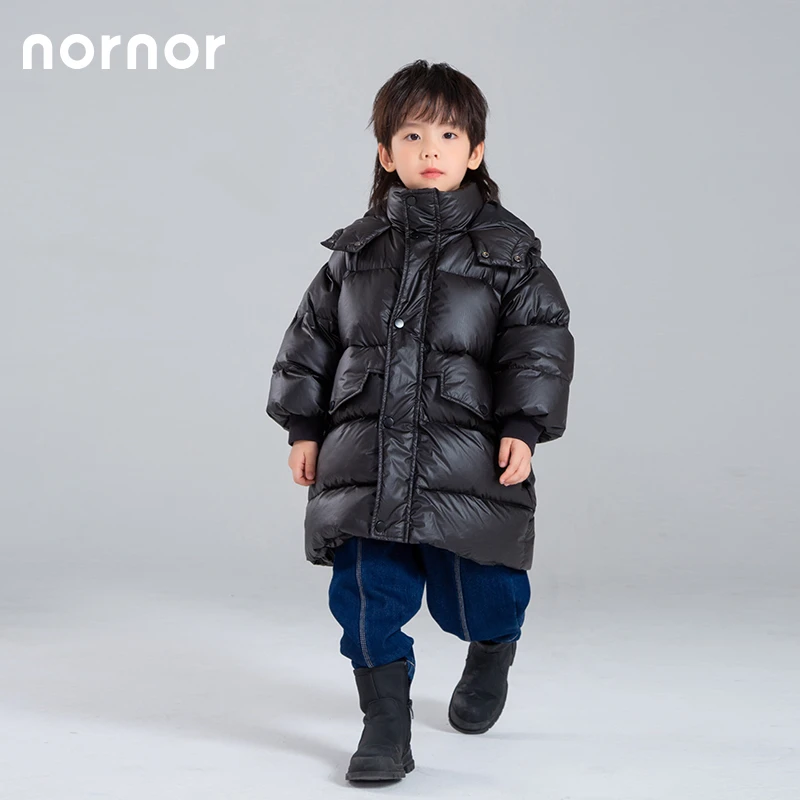 LUSON男女童秋冬季肌理感连帽羽绒服-XBCWY337