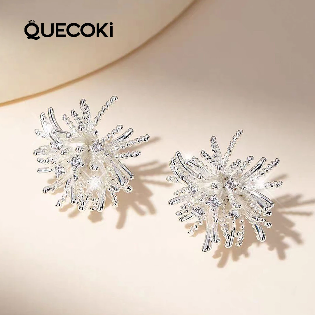 合金锆石耳饰 【烟花绽放】时尚轻奢精致女生耳钉氛围感配饰w