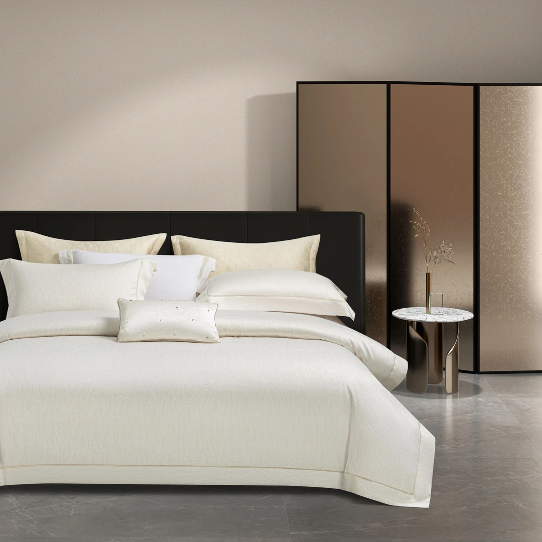 卡尔嘉轻奢长绒棉高级感立体雕花酒店高端轻奢四件套简约