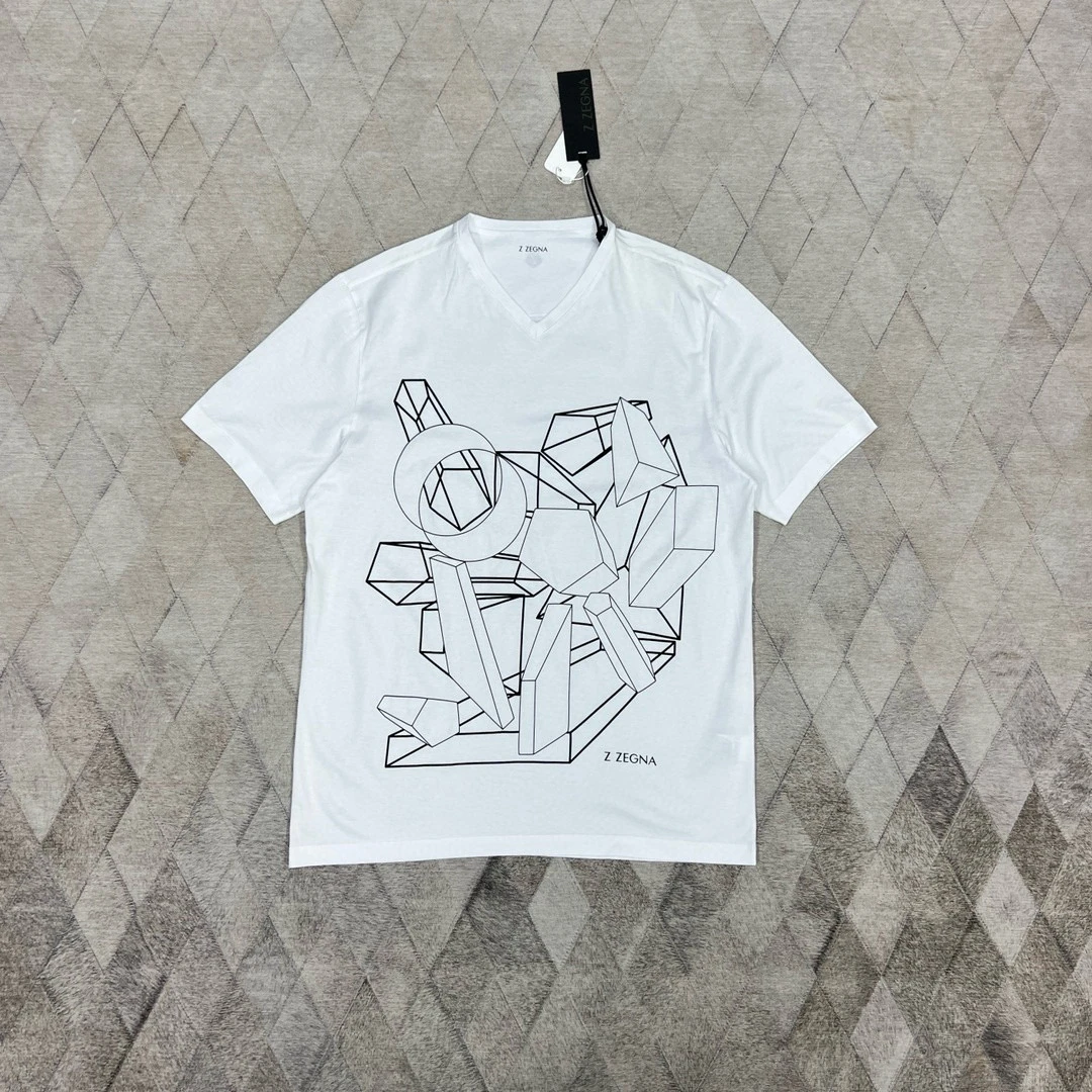 全新未使用 ZEGNA 130001 几何LOGOT恤