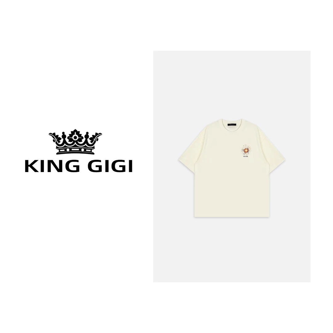 KING GIGI 吉吉国王｜小太阳｜复合弹力纤维 重磅刺绣男士短袖22081