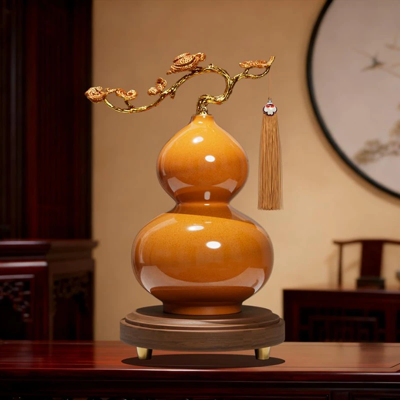 葫芦摆件领导高档办公室客厅玄关新中式装饰开业礼物乔迁新居礼品