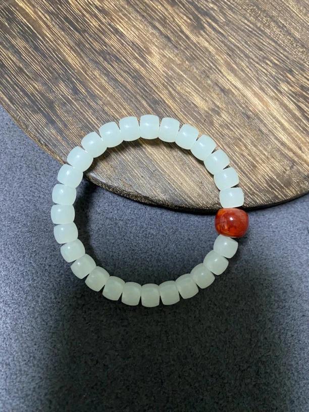 和田玉手串白玉百搭