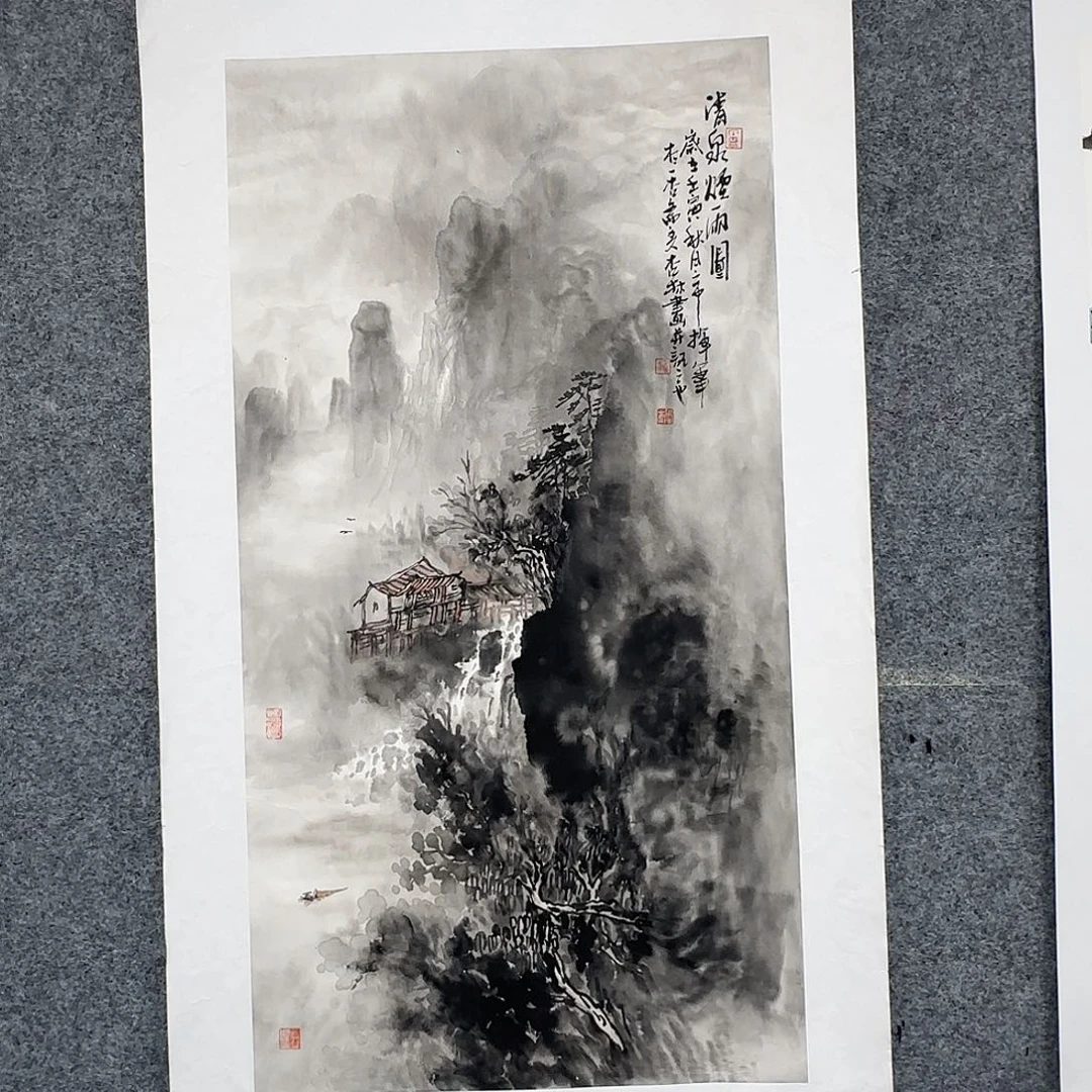 国画100*50纯手绘钟杏林