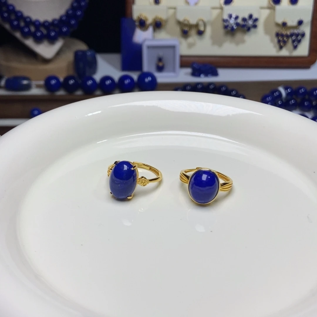 青金石银S925镶嵌戒指多样性发其一。 下单备注款式