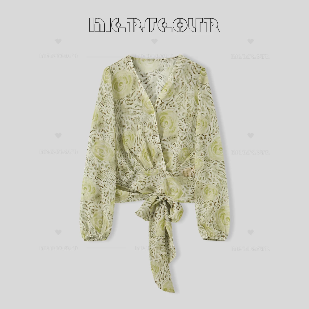 【港岛玫瑰】复古印花轻薄气质上衣5386881