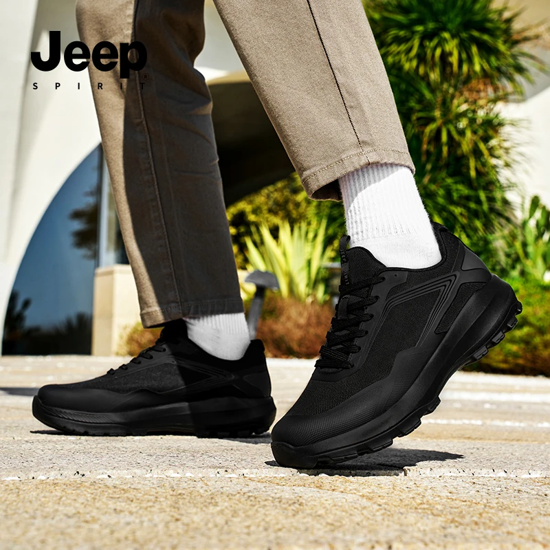 JEEPSPIRIT男鞋户外软底运动鞋2025春秋新款防滑耐磨徒步鞋子