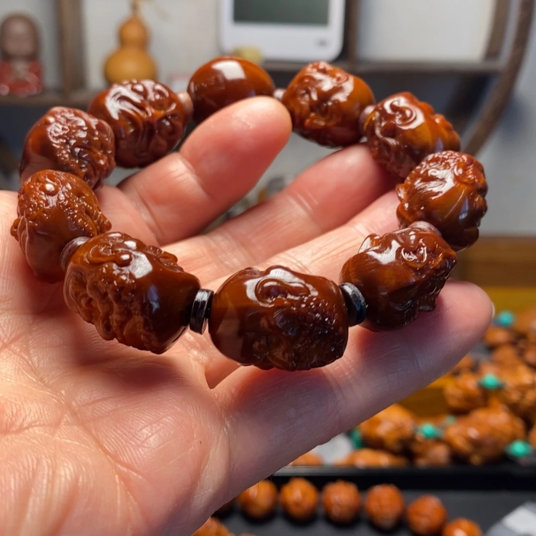 橄榄核手串/手链包浆孤品1.9➕写实十八罗汉纯手工