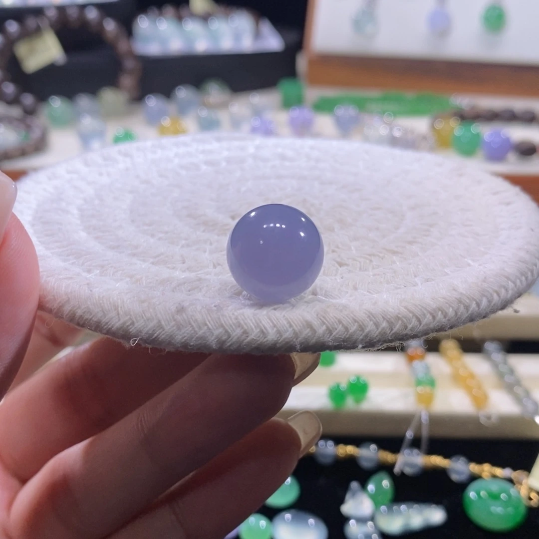 翡翠未镶嵌颈饰浓蓝紫大珠卡14.2