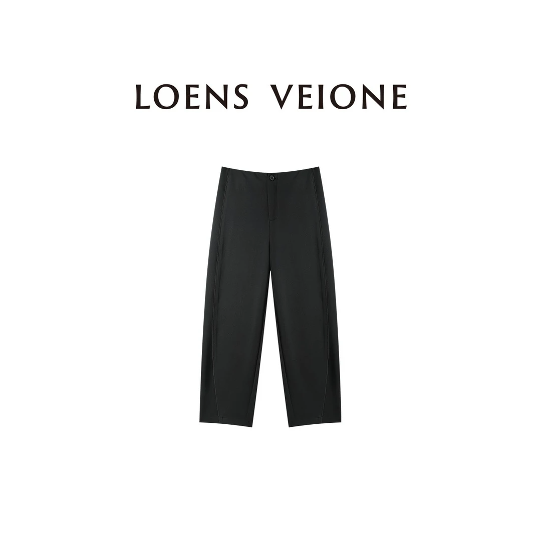 LOENS VEIONE/罗拉 2025潮流黛黑绮格・质感利落美裤25CVAG0024N