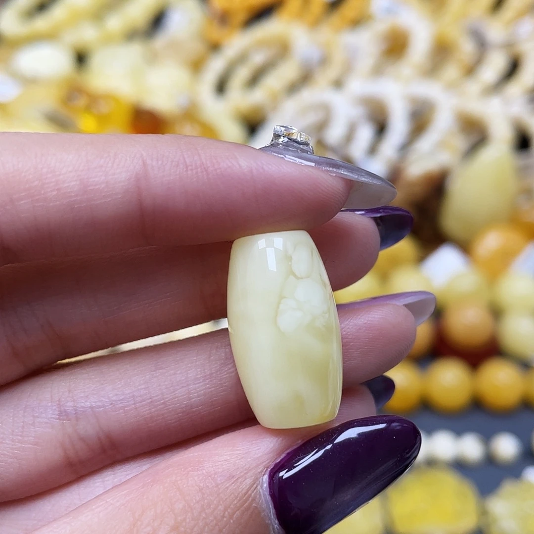 琥珀未镶嵌裸石22.5*13mm蜜蜡桶珠