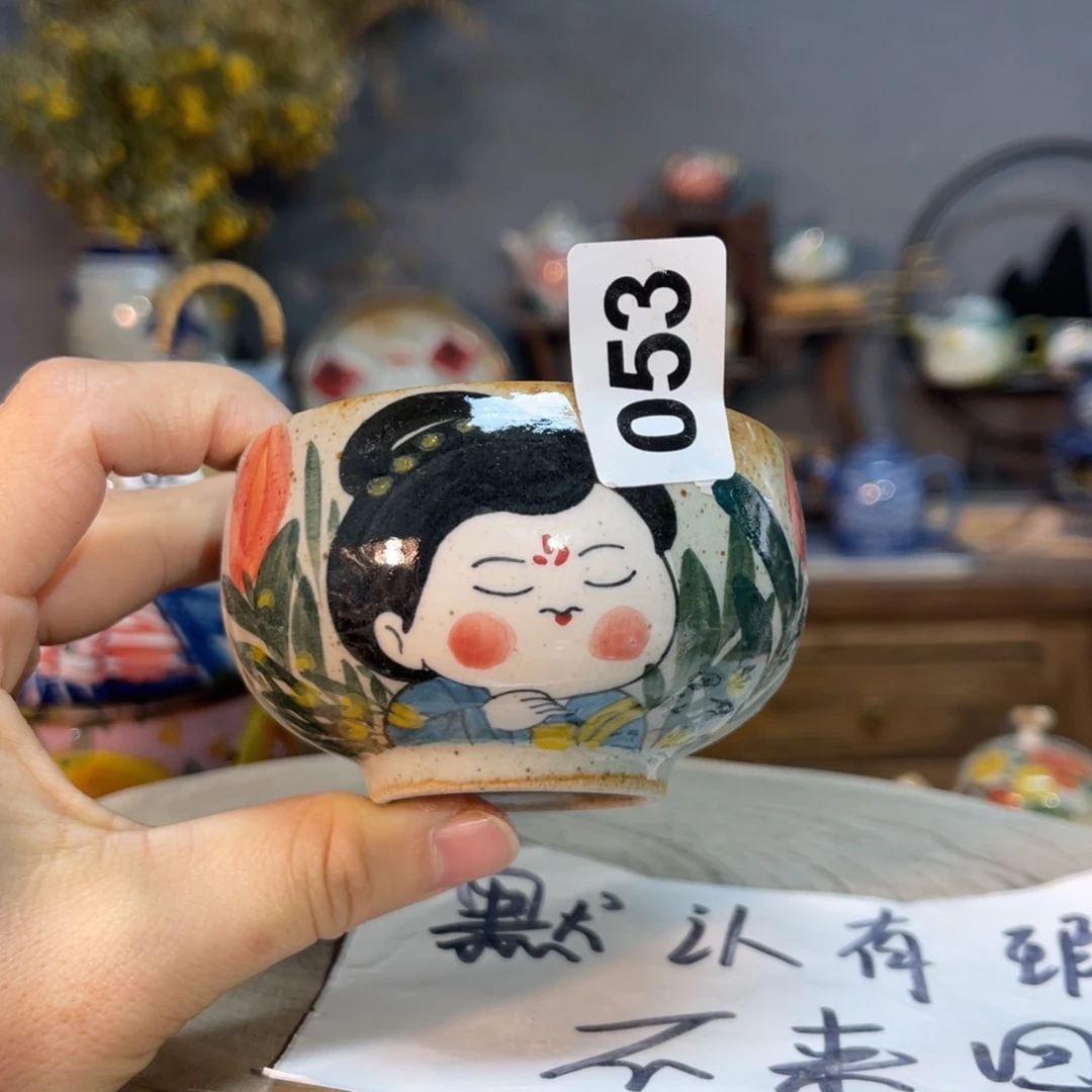 杯素浅陶瓷手工手绘