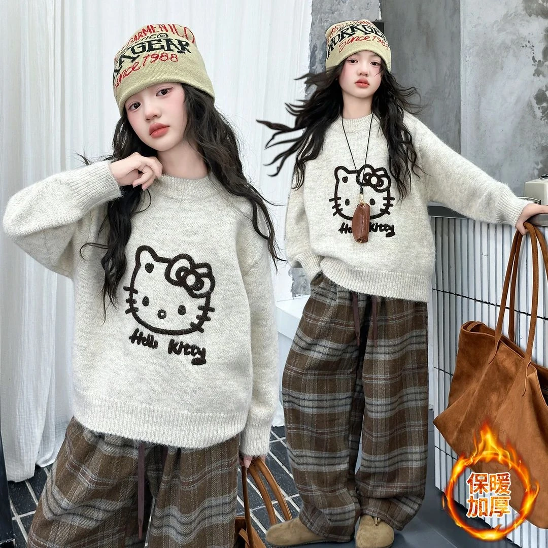 女童秋冬款毛衣洋气中大童6-12岁冬季新款韩版休闲百搭卡通针织衫