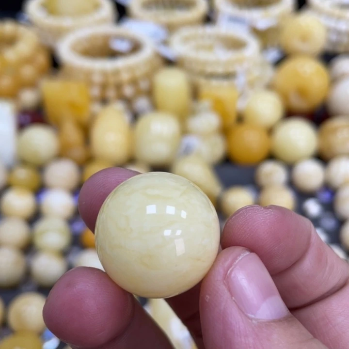 蜜蜡未镶嵌裸石21.7mm浓蜡虎皮