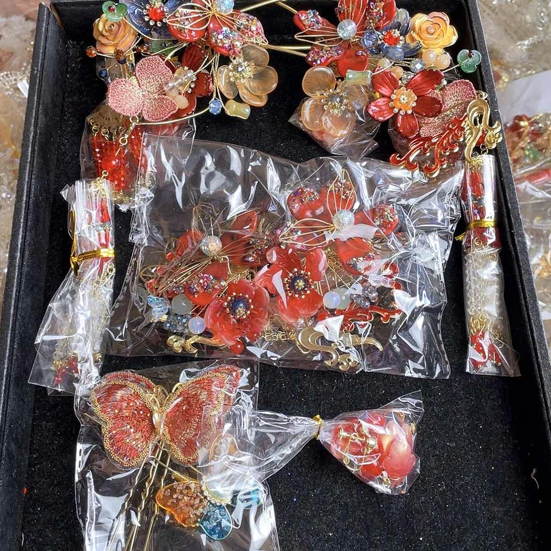 混合材质新娘头饰不售后不退换默认瑕疵