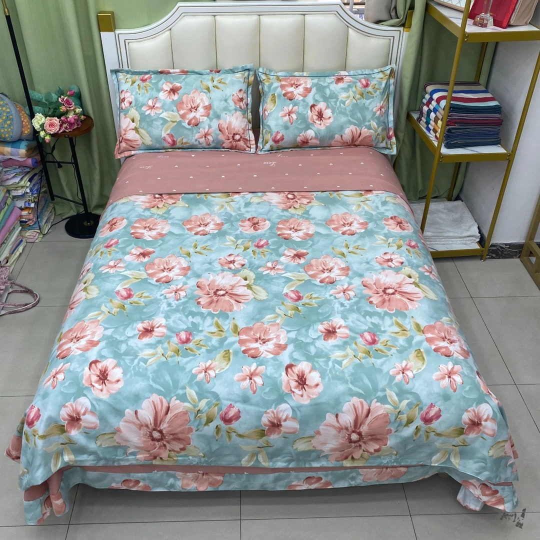 亲肤棉四件套--时尚花影绿