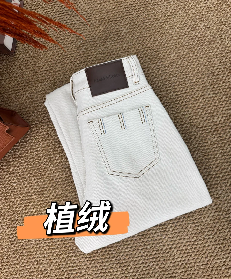 【土耳其完美弹面料】不变形植绒牛仔裤百搭直筒裤