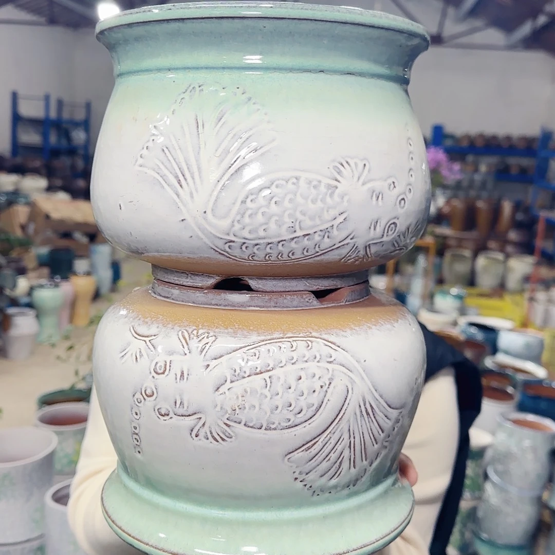 紫砂花盆高15口20