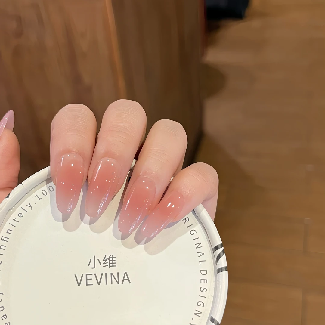 【紫果冻】紫色渐变色腮红美甲高级感简约高级纯手工穿戴甲甲片