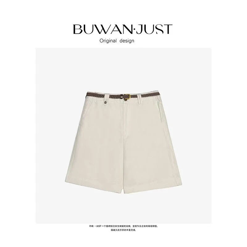 BUWANJUST 高品定制亚麻莱赛尔夏季透气花纱短裤 B1825