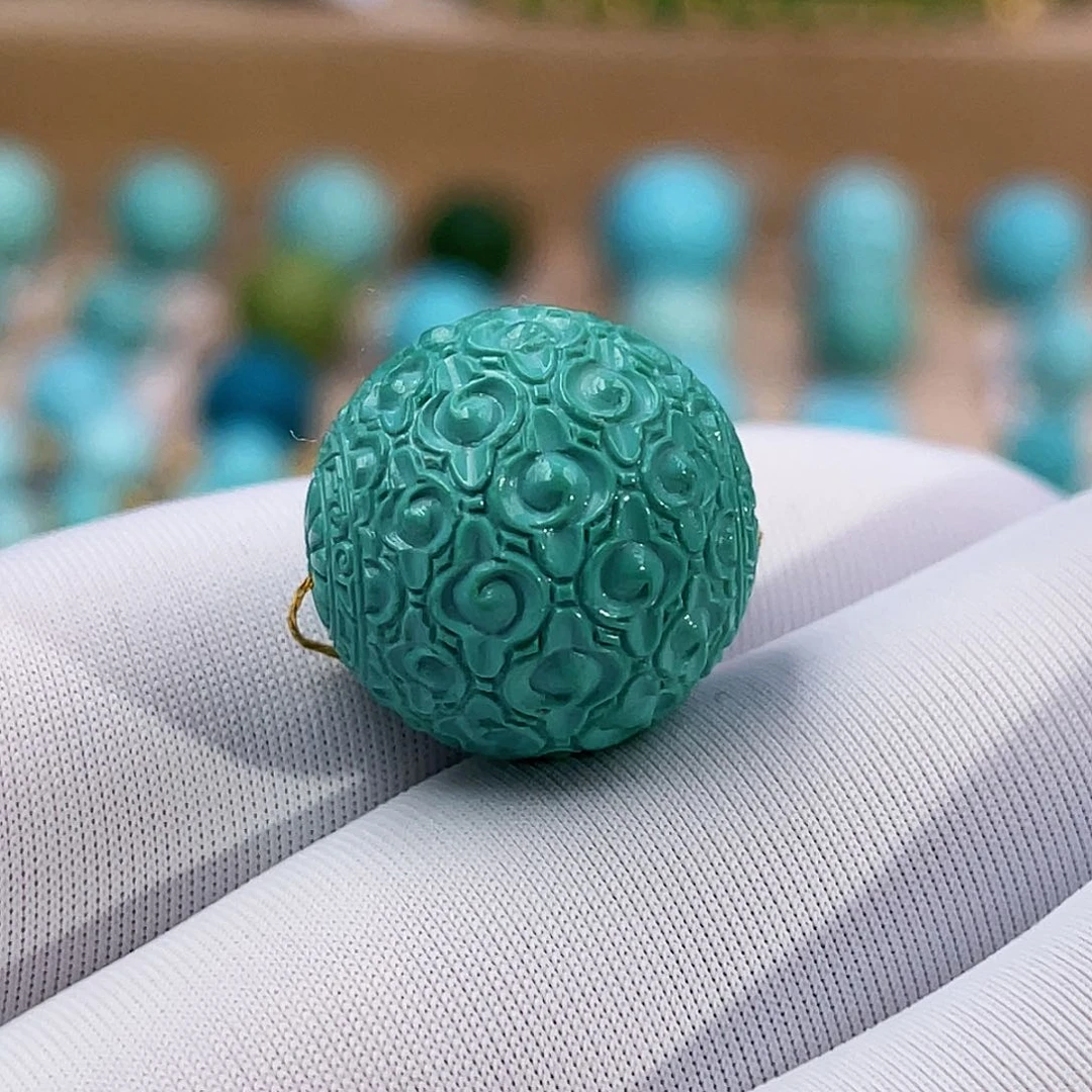 绿松石珠宝奇石未镶嵌16mm