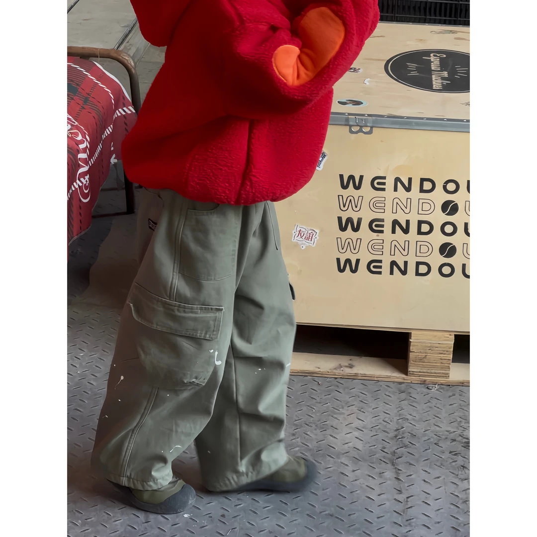 一森弟弟【因为有型】王炸 泼墨工装裤 加绒款 E0114