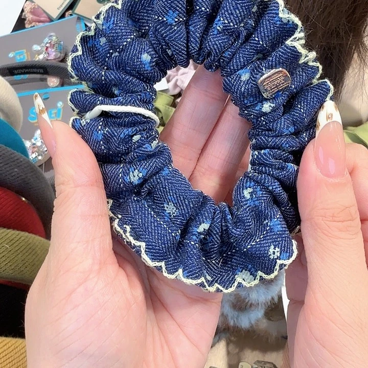 牛仔色碎花小肠圈