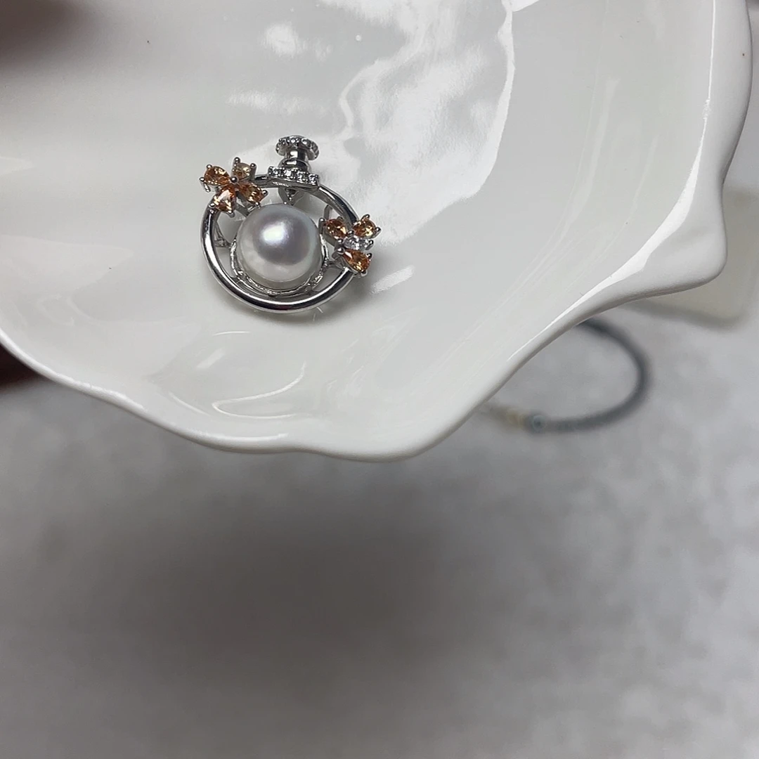 吊坠(不含链)海水珍珠银S925镶嵌