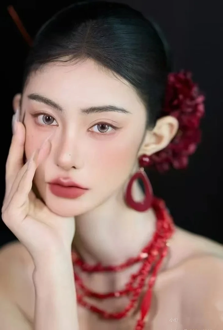 水滴大红晨袍新娘饰品