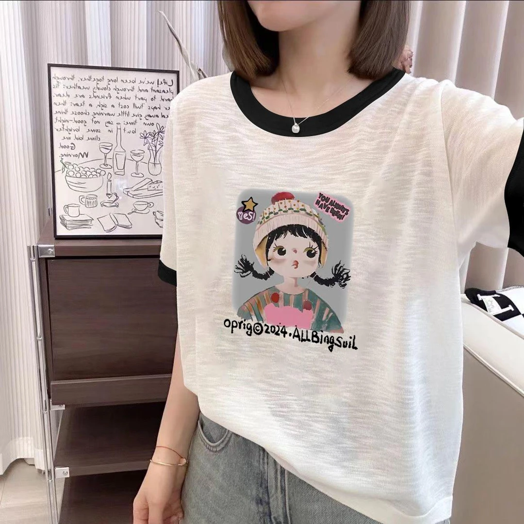 胖mm80-300斤夏季爆款雪花棉宽松显瘦拼接大码短袖T恤百搭上衣女