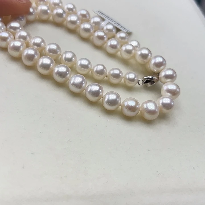 颈饰银S925镶嵌淡水珍珠➕9高品极光炫彩