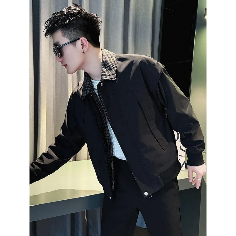 夹克男士春秋季时尚英俊的工作夹克男士2025年新的男士春季上衣